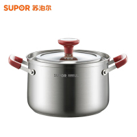 苏泊尔(SUPOR)汤锅22cm不锈钢不容溢系列加高加深大容量泡面汤锅磁炉通用RT22FY1