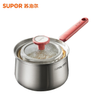 苏泊尔(SUPOR)奶锅18cm不锈钢不容溢系列加高加深辅食锅汤泡面锅明火电磁炉通用RT18FY1