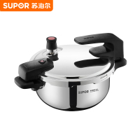 苏泊尔家用不锈钢高压锅100kPa电磁炉燃气通用304不锈钢压力锅3.8L 巧立不锈钢压力快锅YW223SL1