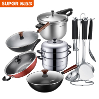 苏泊尔(SUPOR)必出样6件套(小尺寸)3款炒锅+1款蒸锅+1款压力锅+1套铲勺