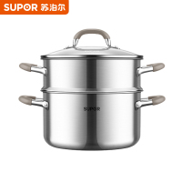 苏泊尔(SUPOR)蒸锅24cm复合钢加厚蒸煮多用汤锅双层蒸锅燃气电磁炉通用CZ24BA1