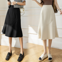 秋壳鱼尾半身裙2022春夏高腰显瘦一步包臀气质中长款西装半身裙子