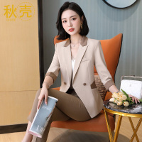 西装外套女春夏薄款修身韩版小个子短款七分袖新款收腰西服套装女