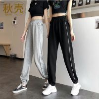 秋壳22春夏季坠感运动裤女宽松潮流韩版九分裤百搭运动束脚哈伦裤