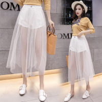 秋壳网纱防晒牛仔短裤