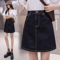 秋壳2022牛仔半身裙新款夏季韩版高腰修身显瘦a字短裙子