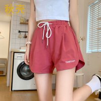 秋壳短裤热裤子2022夏季新款韩版宽松高腰休闲裤阔腿运动裤短裤子