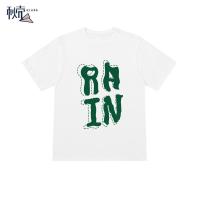 秋壳秋壳纯棉100%复古美式印花宽松版型短袖T恤情侣女生百搭纯棉半袖t