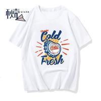 秋壳秋壳小众ins潮牌欧美复古美式T恤女纯棉短袖2022年新款夏季设计感