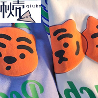 秋壳国潮卡通本命年小老虎印花短袖T恤女上衣趣味设计感圆领上衣