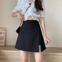 秋壳秋壳开叉高腰显瘦遮胯半身裙裤a字短裙女春夏设计感裙子