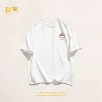 秋壳2022年新款夏季短袖T恤女猫咪印花学生宽松休闲简约百搭ins潮