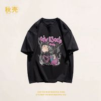 秋壳纯棉短袖T恤女设计感小众卡通爱心印花街头嘻哈百搭宽松ins潮