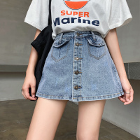 秋壳夏装牛仔短裙女设计感裤裙胖妹妹高腰宽松显瘦梨形身材a字裙