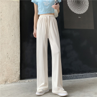 秋壳抽绳运动裤子女春夏季2022年新款高腰直筒休闲垂感拖地阔腿裤