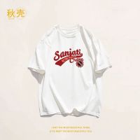 秋壳纯棉短袖T恤女夏季宽松字母印花百搭上衣服闺蜜情侣装ins