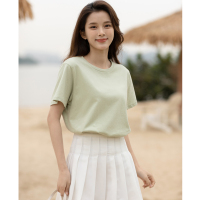 底价韩版女装简约宽松百搭T恤纯色打底衫短袖圆领上衣女潮