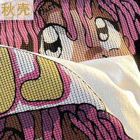 秋壳美式hiphop炸街复古卡通人物短袖T恤女2022夏季韩版圆领上衣