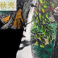 秋壳美式复古高街艺术生风格印花短袖T恤女2022创意韩版圆领上衣