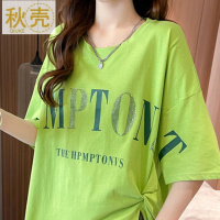 秋壳美式复古炸街字母重工烫钻短袖T恤女2022夏季韩版圆领上衣潮