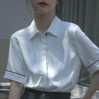 公务员面试职业高端正装雪纺衬衫女短袖2022年工作服上衣薄款