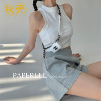 秋壳美式复古运动短裤女夏季宽松百搭阔腿卫裤高腰松紧抽绳辣妹裤