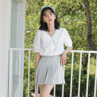 2022夏季新款复古刺绣花边领衬衫上衣女