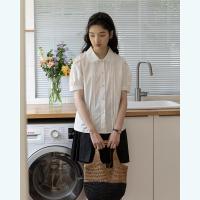 2022夏季新款韩版清新气质重工蕾丝轻熟风衬衫上衣女