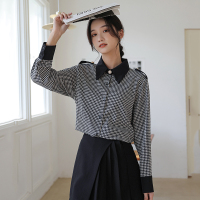 早春款格子衬衫女装春装2022年新款女士时尚衬衣设计感上衣气质潮