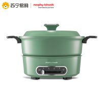 摩飞多功能电火锅家用分体式鸳鸯火锅烧烤肉蒸煮炒煎电煮锅电火锅MR9087绿色(标配)