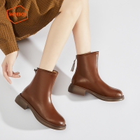 Daphne旗下鞋柜2022秋冬皮面软底短靴12237088