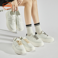 Daphne旗下鞋柜圆头厚底学院风时尚百搭潮流休闲小白鞋12331009