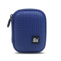 数据线收纳包 充电器收纳包随身便携 耳机包u盘固态硬盘收纳包 11x8x5.5厘米 蓝色 无挂钩