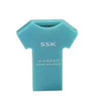读卡器 SSK飚王T恤 读卡器tf卡 创意迷你小卡手机卡读卡器SCRS052 天蓝色
