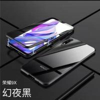 华为荣耀9x手机壳9Xpro万磁王双面玻璃磁吸壳金属全包防摔保护套. 双面玻璃[炫酷黑] 华为荣耀9X