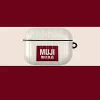 个性无印良品适用Airpods1/2代苹果无线蓝牙耳机保护套pro3代情侣 白底无印良品 Airpods1/2代通用