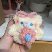 漫步者lollipods Plus保护套毛绒线lollipops蓝牙耳机套硅胶软壳 粉色泡芙小熊 漫步者Lollipod