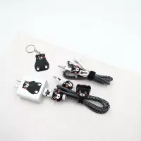 小米8/mix2s/6数据线保护套note3/max2/黑鲨充电器耳机保护线 卡通熊本 普通套餐