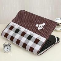 笔记本电脑套防尘套14寸15.6寸手提电脑保护套蕾丝散热帆布 小熊格子 13-(34*24)