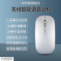 洣奇灵智能语音鼠标静音无线可充电式苹果笔记本电脑打字神器翻译 豪华版[高清麦+中英文翻译] 太空银(苹果微软电脑通用)