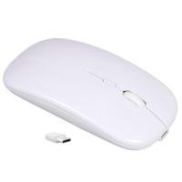 TypeC专用无线静音鼠标适用于小米华为Matebook苹果macbook笔记本 素雅白Type-C单接收器
