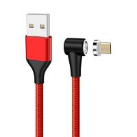 弯头L形磁吸数据线苹果华为OPPO小米游戏充电器三合一5A超级快充 1米(红色) 单磁吸头不带线(安卓)