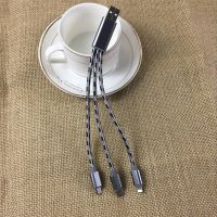 苹果iPhone6充电线器Type C安卓0.3米充电宝一拖三合一短款数据线 银灰色 0.3米