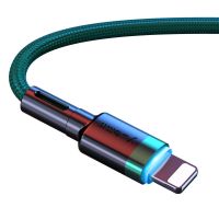 苹果数据线iPhone充电线6s器7手机8快充x/xr/xs/se指示灯11适用12 0.25米 暗夜绿 苹果[3A快充