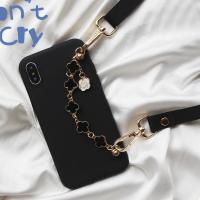 欧美四叶草手链华为nova6se/7/5i手机壳荣耀8x9x9A挂绳软畅享10s 黑色tpu-四叶草手链+挂绳 mate