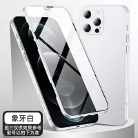 苹果12手机壳壳膜一体全包无边iPhone12pro手机膜12max防窥钢化膜 全包边[壳膜一体-高清透明]象牙白 iP