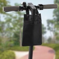 电动车挂包电瓶自行车挂物包收纳袋前置防水布袋包大容量摩托袋子 无盖(小号)纯色-黑色