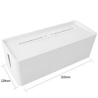 得力8906分离式插座收纳盒电源线集线盒电脑整理盒插座遮挡盒两色 白色