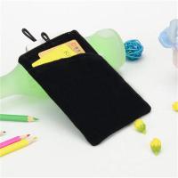 双层手机布袋绒布防尘保护袋子保护套移动电源充电宝移动硬盘便携 中号黑色[11*17CM]