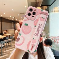 水蜜桃苹果11手机壳iPhone12腕带x/xr支架xsmax软壳8/7p防摔8Plus [腕带小羊皮]水蜜桃 苹果SE